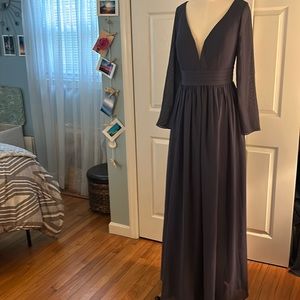 A-line evening dress with split front